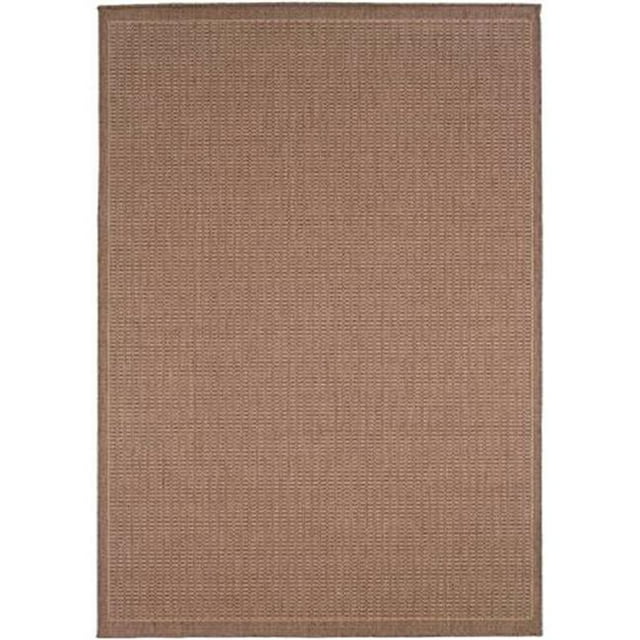 Couristan 10011500063092T 5 ft. 10 in. x 9 ft. 2 in. Recife Saddlestitch Rug - Cocoa & Natural