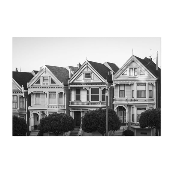 The Painted Ladies B&W - San Francisco California Photography Unframed Wall Art Print 5 x 7 inches