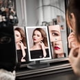 thumbnail image 4 of WEILY Lighted Vanity Makeup Mirror 1x/2x/3x Magnification Trifold with 36 LED Lights Touch Screen and USB Charging, 180 Degree Adjustable Stand for Countertop Cosmetic Makeup Mirror (Black), 4 of 8