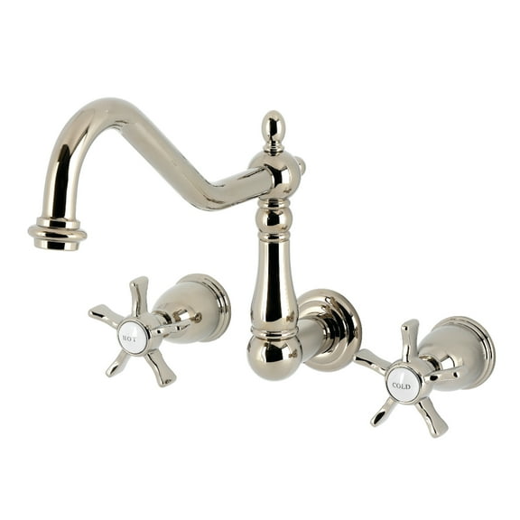Kingston Brass KS1026NX Hamilton Two-Handle Wall Mount Roman Tub Faucet, Polished Nickel