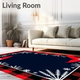 thumbnail image 2 of ODIKA 4'x6' Machine Washable Non-Slip Area Rug, Hello Winter Cardinal Doormat With Snowy Pine Forest Buffalo High Traffic Rug with Pad, Red, 609384, 2 of 8