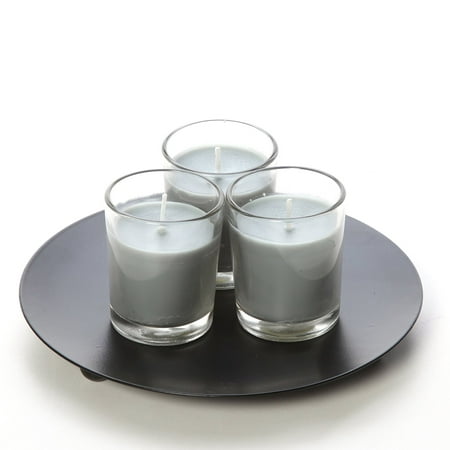 Hosley Premium, Highly Scented Set of 8, Eucalyptus Mint, Essential Oils, Votive Candles in Clear Glass. Burns upto 12 hours each. Great Gift for Home, Patio,