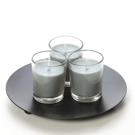 Votive Mint - Hosley Premium, Highly Scented Set of 8, Eucalyptus Mint, Essential Oils, Votive Candles in Clear Glass. Burns upto 12 hours each. Great Gift for Home, Patio, Gardens