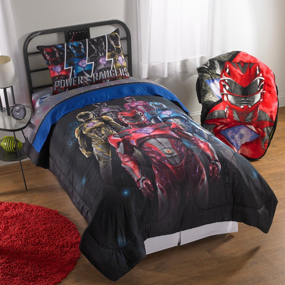 Power Rangers Full Comforter & Sheet Set (5 Piece Bed In A Bag