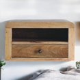 thumbnail image 2 of Artisan Furniture Solid Wood Chunky Oak-ish Floating Bedside, 2 of 9