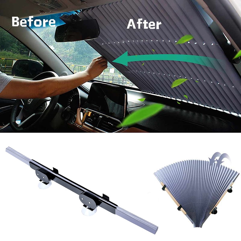 Car Retractable Windshield Sun Visor Block Sun Visor Cover Front Rear
