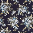 thumbnail image 2 of Zelouf Ingrid Floral Foil Outline Print Ity  , Sewing, DIY, Crafts Fabric by the Yard, Navy Combo, 5 Yard, 2 of 2