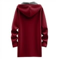 thumbnail image 4 of idosla Women's Zip Up Hoodies Oversized Fleece Long Tunic Y2K Sweatshirts Casual Long Sleeve 2025 Fall Hoodie Jacket Coat (Wine, L), 4 of 5