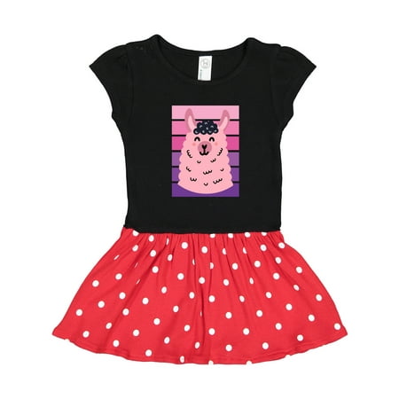 

Inktastic Llama Pink Retro Sunset Gift Toddler Girl Dress