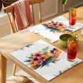 thumbnail image 4 of Summer Animal Placemats Set of 12, Retro Watercolor Floral Parrot Non-Slip Place Mats Washable Table Mats for Kitchen Dining Table Decorations Indoor/Outdoor, 4 of 9