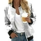 thumbnail image 4 of Chaquetas para mujer Estampado floral Manga larga Cremallera Recortada Ligero Cuello alto Outwear Tops Abrigo Pompotops  qwe17616, 4 of 6
