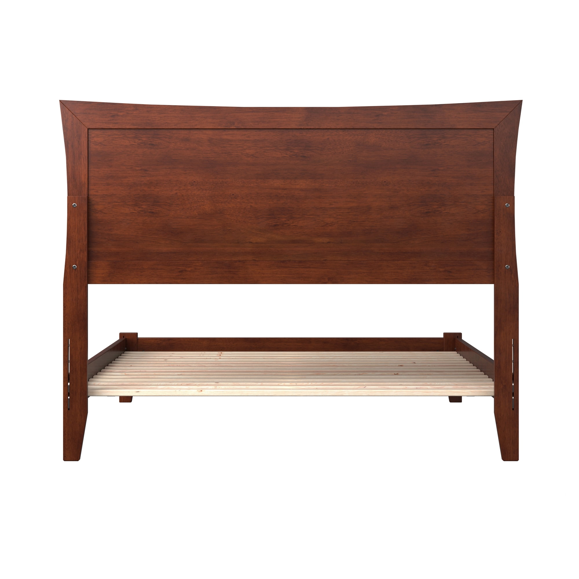 AFI Metro Full Low Profile Wood Platform Bed Frame with Panel Headboard, Walnut