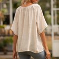 thumbnail image 4 of Camiseta Mujer Manga Corta Botón Camiseta Mujer Verano Top Blusa, XL, Albaricoque Advancent AP001222-16, 4 of 7