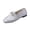 Silver, variant on Abomasnow Womens Glitter PU Metal Horsebit Decor Slip‑On Square Toe Flat Loafer Shoes for Wedding Party