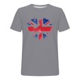 thumbnail image 4 of WREESH Women's Bleached Graphic Tee: Fashionable Independence Day Short Sleeve Top T-Shirts Gray, 4 of 4
