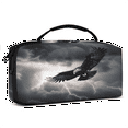thumbnail image 2 of Herdesigns Eagles Carry Case Compatible with Nintendo Switch 2017 & Oled 2021, with 20 Game Card Slots, Black Birds Portable Travel Carrying Case Pouch for Accessories & Games, 2 of 8