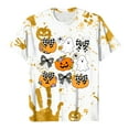 thumbnail image 6 of YDFCWXW Women's Halloween Graphic Short Sleeve T-Shirt - Cute & Spooky Printed Casual Tee for Parties Yellow, M, 6 of 7