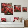 thumbnail image 4 of Designart "Euphony of Red and Green Geranium Flowers II" Floral Print on Natural Pine Wood, 4 of 5