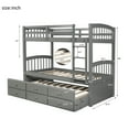 thumbnail image 7 of Harper & Bright Designs Twin Bunk Bed with Ladder, Safety Rail, Twin Trundle Bed with 3 Drawers for Bedroom, Guest Room Furniture(Gray), 7 of 7
