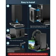 thumbnail image 3 of Upgrade Cooling Fan & Dual Charging Stand for Xbox Series X Console &Controller,Cooler Charger Station System for Series X with 15 RGB Lights,2 x 1400mAh Rechargeable Battery,Disc Accessories Storage, 3 of 9