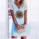thumbnail image 2 of Vestido casual sexy de verano para mujer Vestido de manga corta con estampado floral y cuello en V Pompotops  ghjkhdj16536, 2 of 5