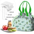 thumbnail image 4 of LightBlue Cartoon Dinosaurs Trees Pattern Drawstring Lunch Bag Women - Drawstring Lunch Bag Insulated for Work Office - Stain-Resistant Large Lunchbags for Women with Multi-Pockets, 4 of 6