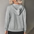 thumbnail image 7 of Womens Colorblock Hoodies Drawstring Button Hooded Sweatshirts Sports Casual Hoody Pullover Tops with Pocket (XL, Gray), 7 of 7