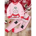 thumbnail image 3 of WIBACKER Kids 3-8Years Cotton Pjs Boys Girls Christmas Pajamas Toddler Holiday Long Sleeve Pjs Sets Santa, 3 of 11