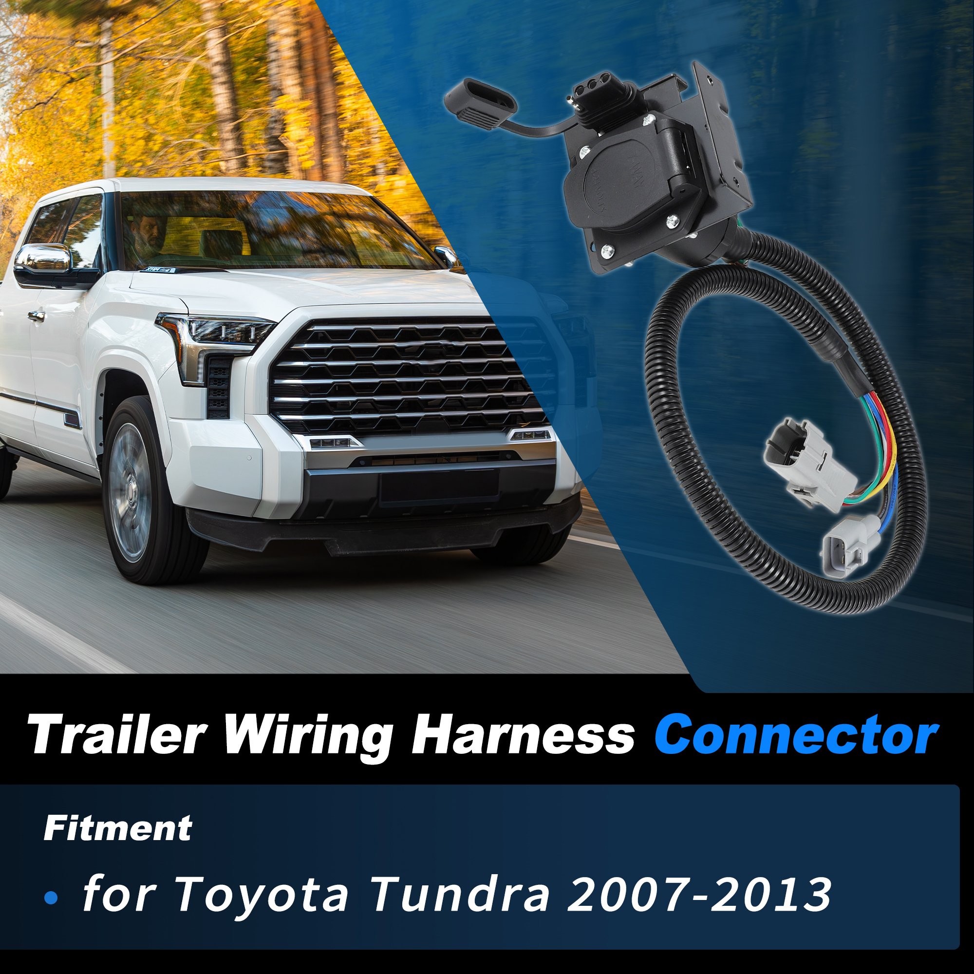 Unique Bargains 7 Way Trailer Wiring Connector Plug for Toyota Tundra 2007-2013