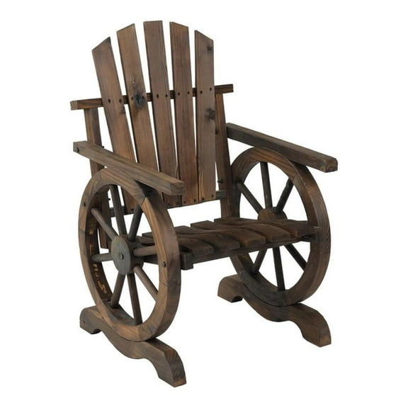 Afuera Living 39" Farmhouse Wood Adirondack Chair in Mocha Brown