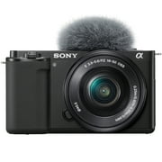 Sony Alpha ZV-E10L 24.2 Megapixel Mirrorless Camera with Lens, 0.63, 1.97, Black