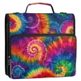 thumbnail image 2 of Water-Resistant 3-Ring Binder Organizer with Multiple Pockets Zipper Binder Bag for Office Colorful Tie-dye with Swirling, 2 of 8