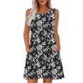 thumbnail image 1 of Sexy Vestido Casual para las Mujeres Imprimir sin Mangas Cuello Redondo Club Partido Túnica Mini Vestido, Poliéster Elastano, 1 of 8