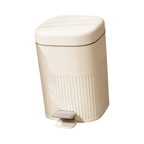 Cesta de basura de cocina Soledad cubo de basura moderno con Pedal 10L Blanco