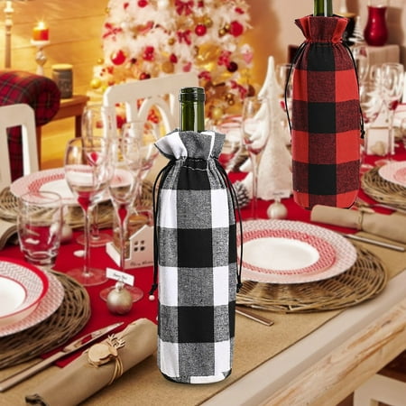 

Kitchen Gadgets Christmas Decorations Bottle Sleeves Drawstring Bottle Bags Red Decorations Kitchen Accessories Kitchen Organization