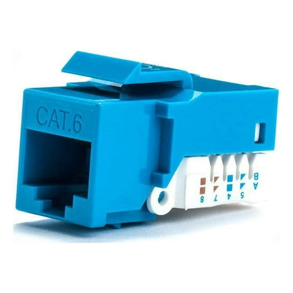 Cat6 Keystone Jack - Toolless (Blue) by Vertical Cable