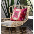 thumbnail image 3 of Pastel Floral Squares Indoor/Outdoor Fabric Pillow with Zip -Hot Pink Gray 20x20, 3 of 4