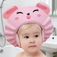 thumbnail image 2 of Shower Cap, Adjustable Hair Washing Shield Protector with Ear Flaps for 0-9 Years, Soft Bath Visor, Waterproof Shampoo Cap Keeps Water & Soap Out of Eyes Ears, 2 of 4