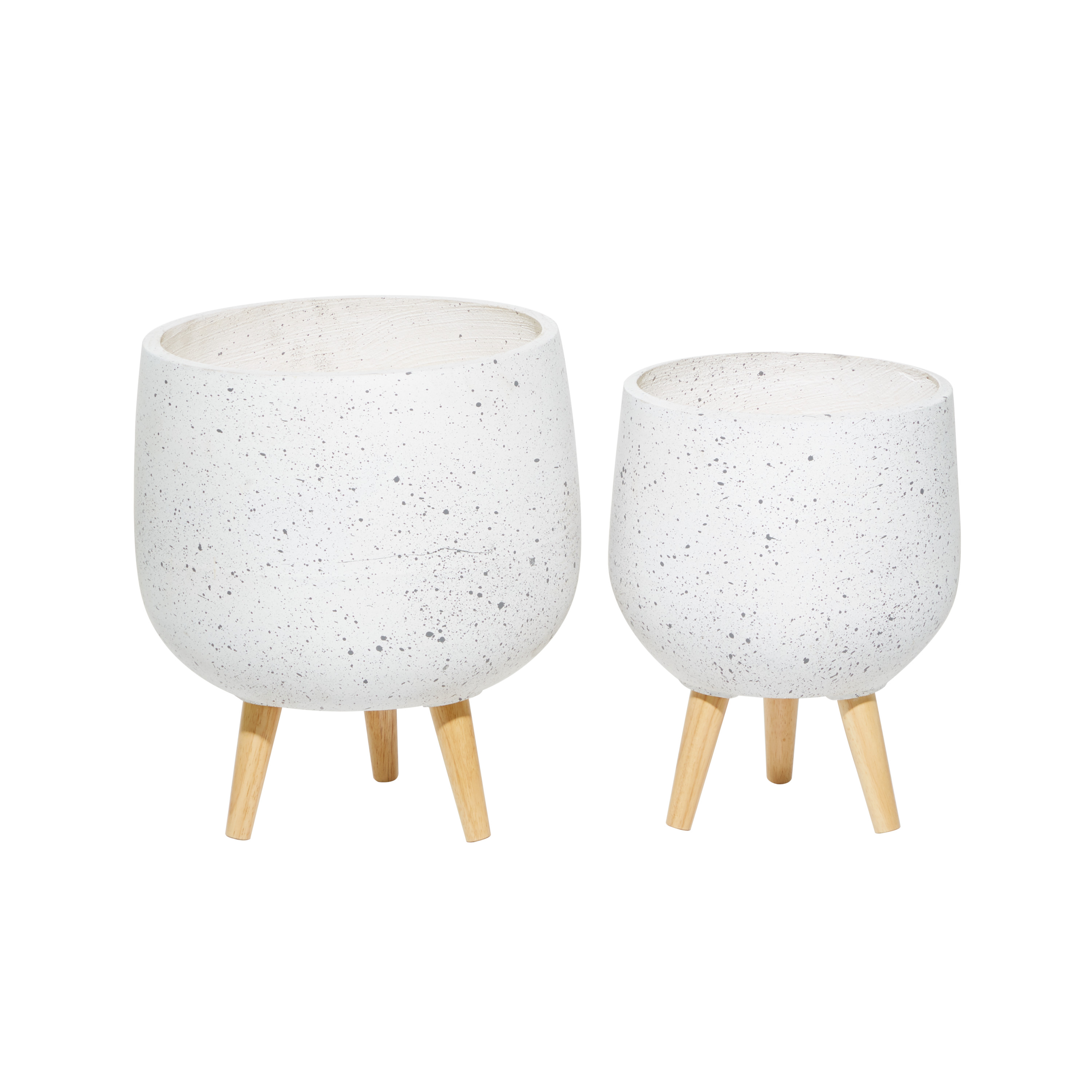 DecMode 15 In. Planter, MGO, White, 2 - Pieces