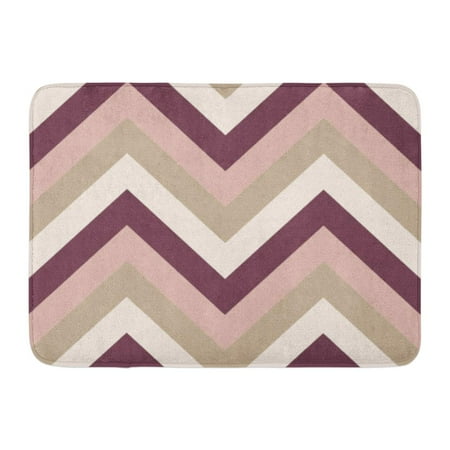 Brown Geometric Pattern - KDAGR Gray Pattern Striped Zigzagging Zigzag Line Stripy Geometric Brown Maroon Beige Olive Colored Tan Hipster Doormat Floor Rug Bath Mat 23.6x15.7 inch