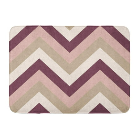 KDAGR Gray Pattern Striped Zigzagging Zigzag Line Stripy Geometric Brown Maroon Beige Olive Colored Tan Hipster Doormat Floor Rug Bath Mat 23.6x15.7 inch