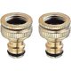 thumbnail image 1 of 2 Pieces Brass Garden Faucet Connector, Garden Hose Connector Accessories 4/6 Inch Water Hose Connector, Suitable for Garden Hose Faucet, Lawn Sprinkl, 1 of 4
