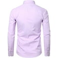 thumbnail image 3 of Gentlemens Collection Men's Slim Fit French Cuff Solid Dress Shirt - Colors Cufflink included, 3 of 7