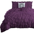 thumbnail image 2 of D.N.G. BEDDINGS 100% Egyptian Cotton 1 Piece Circle Ruffle Comforter with 1 Freebie Ruffle Pillow | 550 GSM Filled Microfiber - King/Cal-King Size, Plum Color - 800 Thread Count, 2 of 5