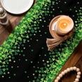 thumbnail image 3 of St. Patrick's Day Table Runner - 48 Inch Long Spring Lucky Shamrocks Leaves Black Cotton and Linen Blended Dress Scarves Farmhouse Table Runner for Kitchen Dining, Coffee Table, 13" x 48", 3 of 8