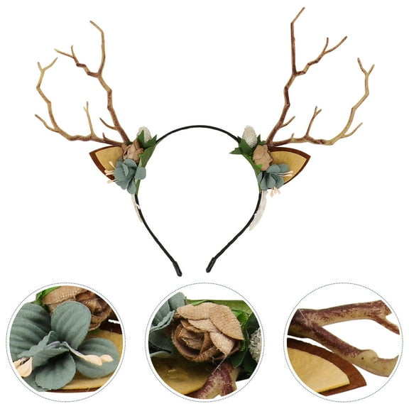 HEANUJJ 1Pc Decorative Hairband with Assorted Color Christmas Antler Headwear