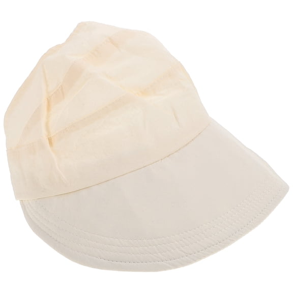 LOLIPPYY Khaki Cotton Ponytail Sun Cap Breathable Wide Brim Hat Lightweight Uv Protection for Outdoor Activities