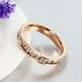 thumbnail image 2 of 4mm Titanium Steel Round CZ Band Women's Rose Gold Filled Wedding Ring Size 5-10, 2 of 8