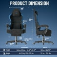 thumbnail image 2 of Huracan Velvet Fabric Gaming Chair for Adult Adjustable Height Video Gamer Chair with Footrest&Massage Lumbar Cushion High Back Computer Deak Chair for Office Home,Black+Blue, 2 of 10