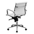 thumbnail image 4 of Flash Furniture Mid-Back White Ribbed LeatherSoft Swivel Conference Office Chair with Knee-Tilt Control and Arms, 4 of 6